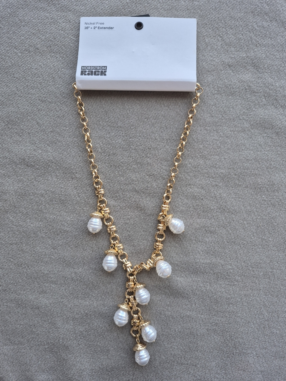 Nordstrom Gold-Tone Necklace with White Pearl Drops